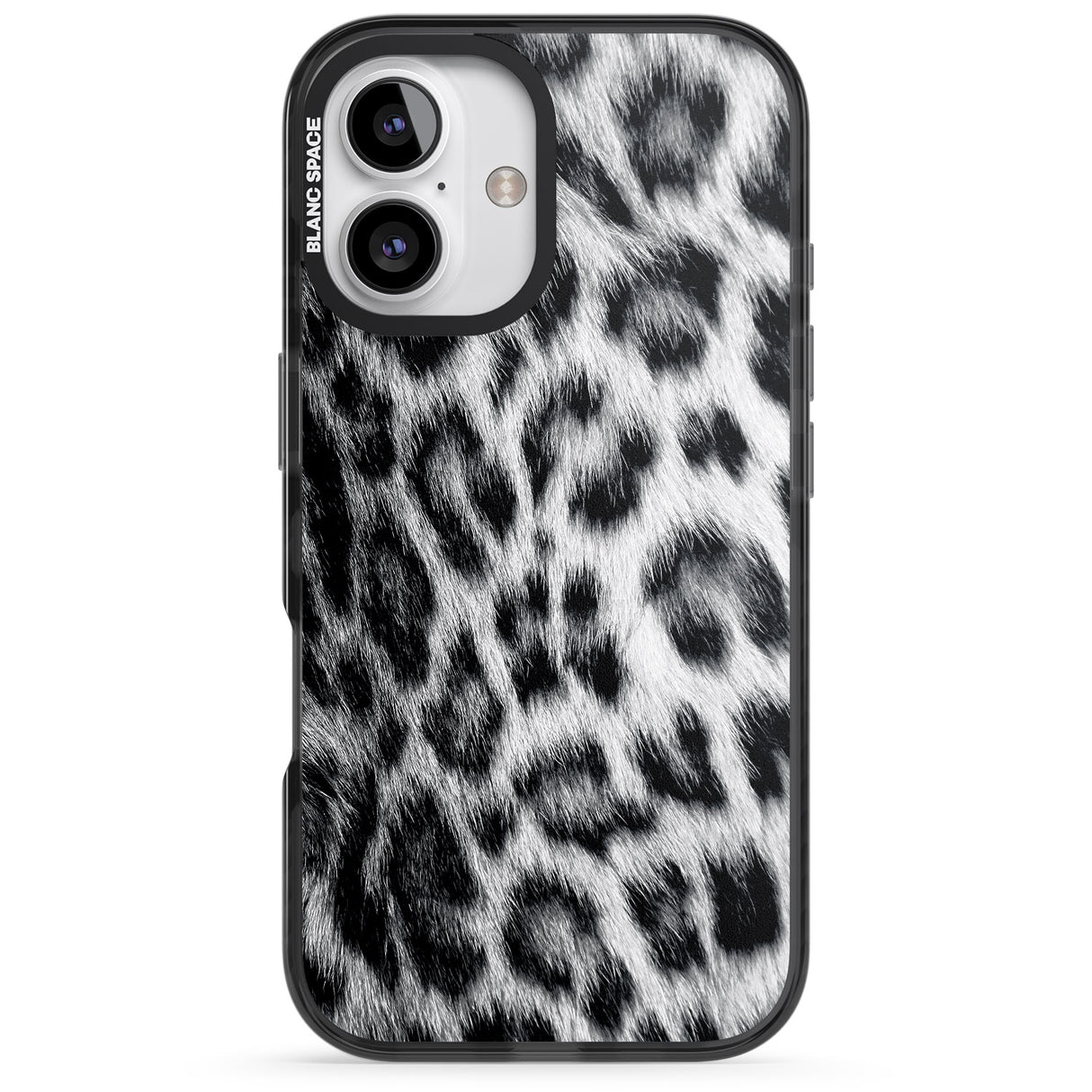 iPhone 16 Pro Max Animal Fur Pattern - Snow Leopard Black Impact Phone Case