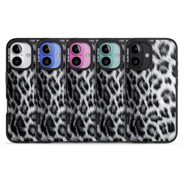 iPhone 16 Pro Max Animal Fur Pattern - Snow Leopard Black Impact Phone Case