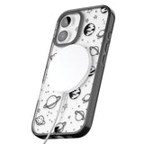 iPhone 16 Pro Max Cosmic Outer Space Design Black on Clear Black Impact Phone Case