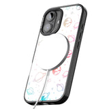 iPhone 16 Pro Max Cosmic Outer Space Design Pastels on White Black Impact Phone Case