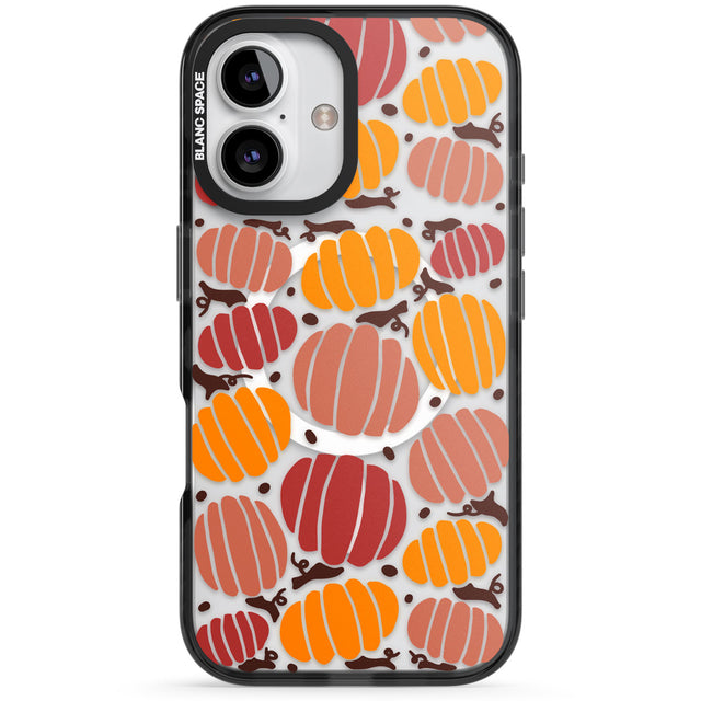 Autumn Pumpkin Patch Black Impact Magsafe Phone Case for iPhone 16, iPhone 16 Plus