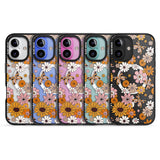 Butterfly & Bloom Autumn Floral Black Impact Magsafe Phone Case for iPhone 16, iPhone 16 Plus