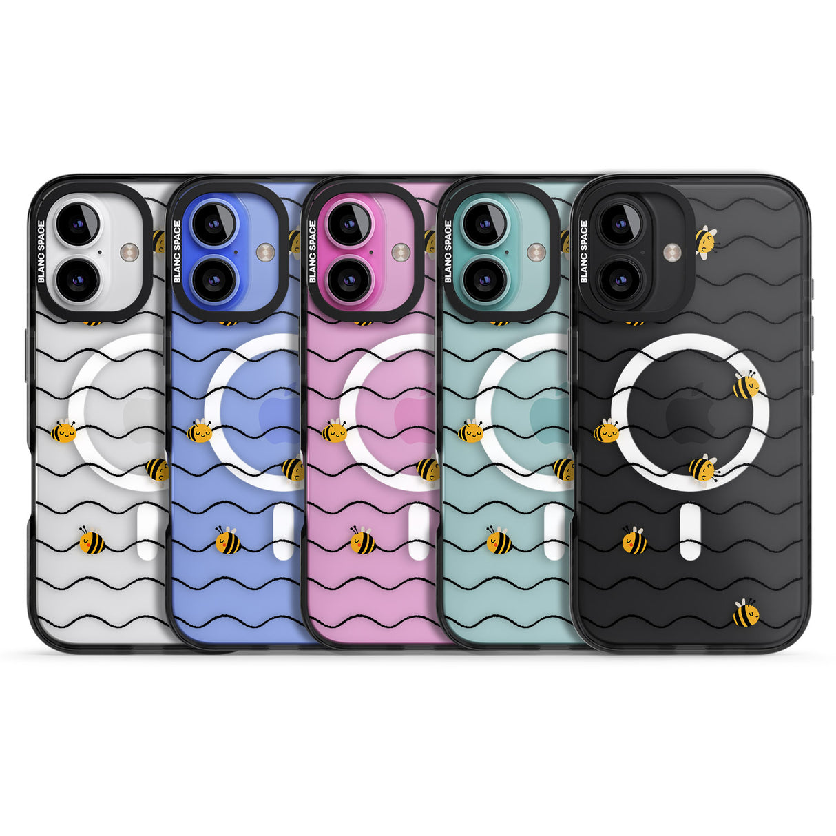 iPhone 16 Pro Max Sweet as Honey Patterns: Bees & Stripes (Clear) Black Impact Phone Case