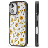 iPhone 16 Pro Max Sweet as Honey Patterns: Sunflowers (Clear) Black Impact Phone Case