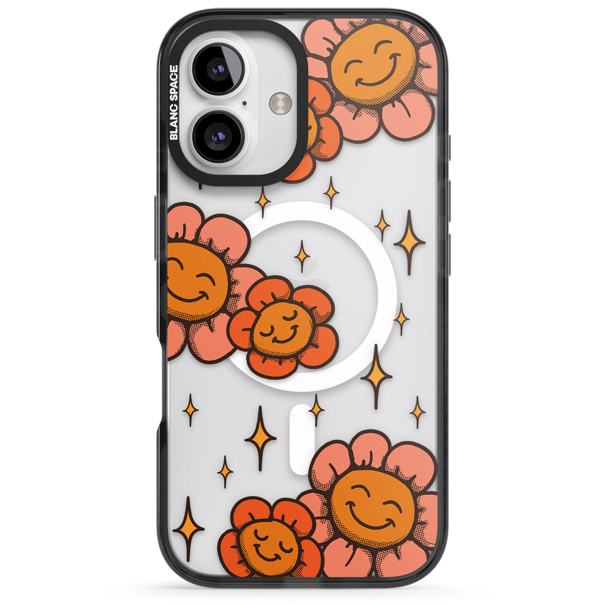 iPhone 16 Pro Max Mellow Flowers Black Impact Phone Case + Magsafe