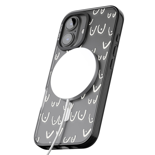 iPhone 16 Pro Max Free the boob (White) Black Impact Phone Case