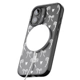 iPhone 16 White Bows & Hearts Clear Impact Phone Case