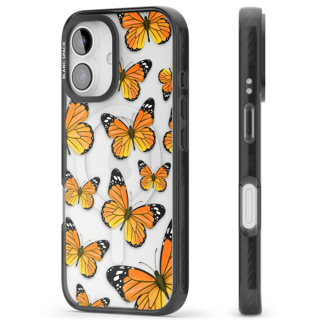 iPhone 16 Pro Max Sun-Yellow Butterflies Black Impact Phone Case