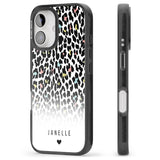 iPhone 16 Pro Max Personalised Pastel Leopard Spots Black Impact Phone Case