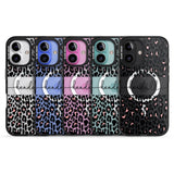 iPhone 16 Pro Max Personalised Pink & Cursive Leopard Spots Black Impact Phone Case