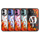 iPhone 16 Pro Max Personalised Monogram Autumn Leaves Black Impact Phone Case