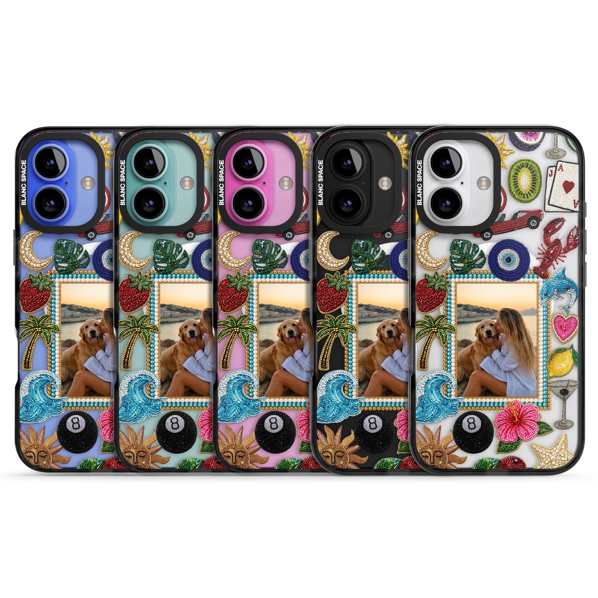 Beaded Photo coastal iPhone case | Black Impact Magsafe case for iPhone 16, iPhone 16 Plus