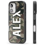 iPhone 16 Pro Max Personalised Classic Green Camo Black Impact Phone Case