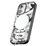 iPhone 16 Pro Max Personalised Greyscale Camo Black Impact Phone Case