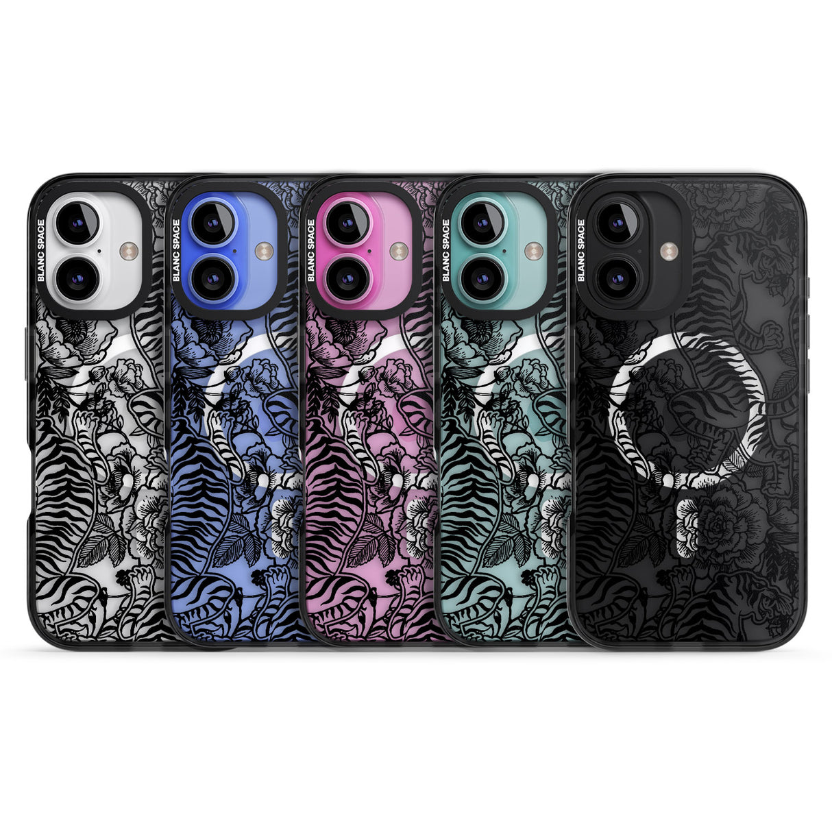 iPhone 16 Pro Max Personalised Chinese Tiger Pattern Black Impact Phone Case