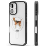 iPhone 16 Pro Max Personalised Hand Painted Beagle Black Impact Phone Case