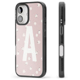 iPhone 16 Pro Max Personalised Pink Daisy Personalised Black Impact Phone Case