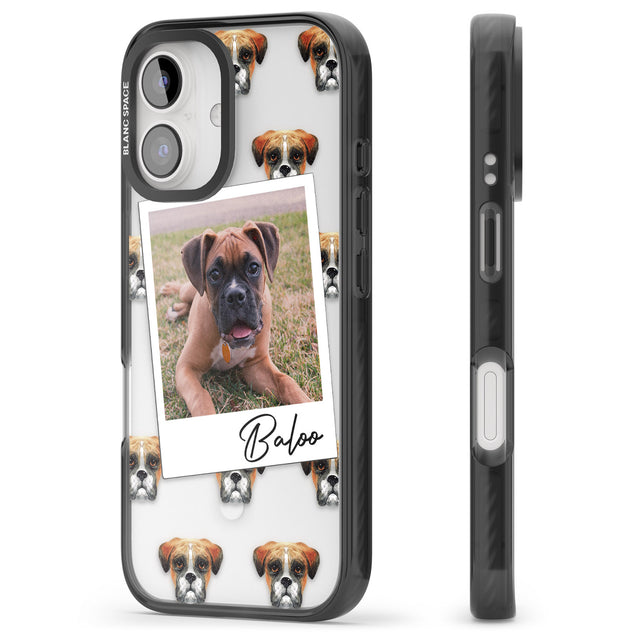 iPhone 16 Pro Max Personalised Boxer - Dog Photo Black Impact Phone Case