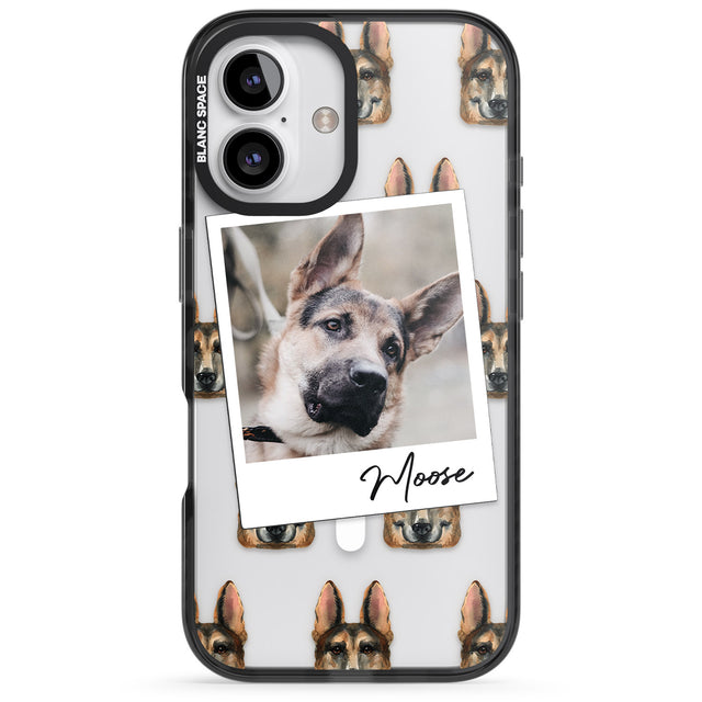 iPhone 16 Pro Max Personalised German Shepherd - Dog Photo Black Impact Phone Case