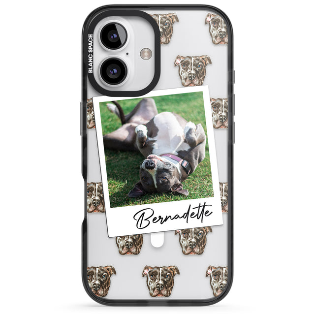 iPhone 16 Pro Max Personalised Staffordshire Bull Terrier - Dog Photo Black Impact Phone Case