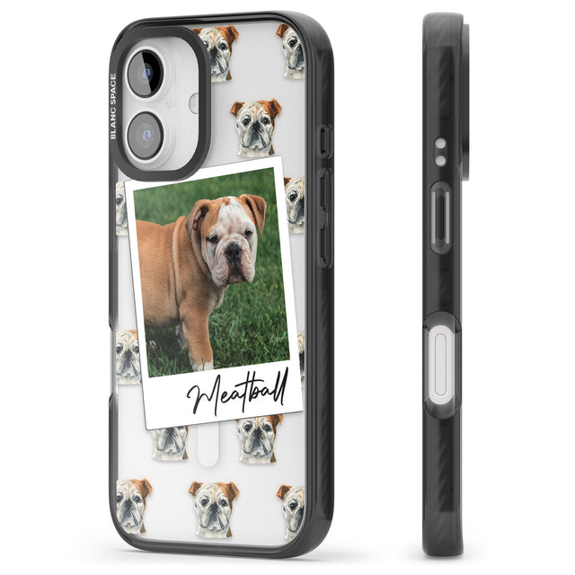 iPhone 16 Pro Max Personalised English Bulldog - Dog Photo Black Impact Phone Case