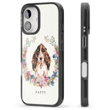 iPhone 16 Pro Max Personalised Brown Cocker Spaniel - Watercolour Dog Portrait Black Impact Phone Case