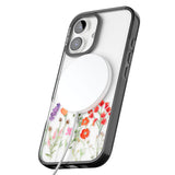 Personalised Spring Wildflowers Black Impact Magsafe Phone Case for iPhone 16, iPhone 16 Plus