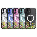 Personalised Garden Wildfowers Black Impact Magsafe Phone Case for iPhone 16, iPhone 16 Plus