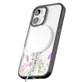 Personalised Lavender Wildflowers Black Impact Magsafe Phone Case for iPhone 16, iPhone 16 Plus