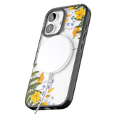 iPhone 16 Pro Max Personalised Ferns & Wildflowers Black Impact Phone Case