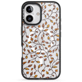 iPhone 16 Pro Max Personalised Autumn Leaves Pattern Black Impact Phone Case