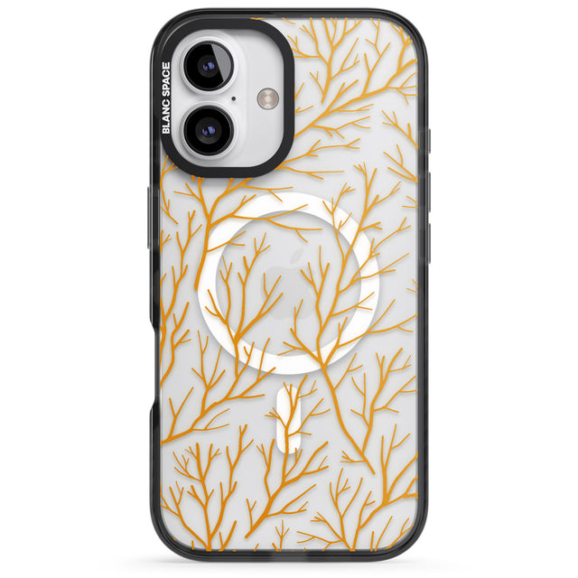 iPhone 16 Pro Max Personalised Bramble Branches Pattern Black Impact Phone Case