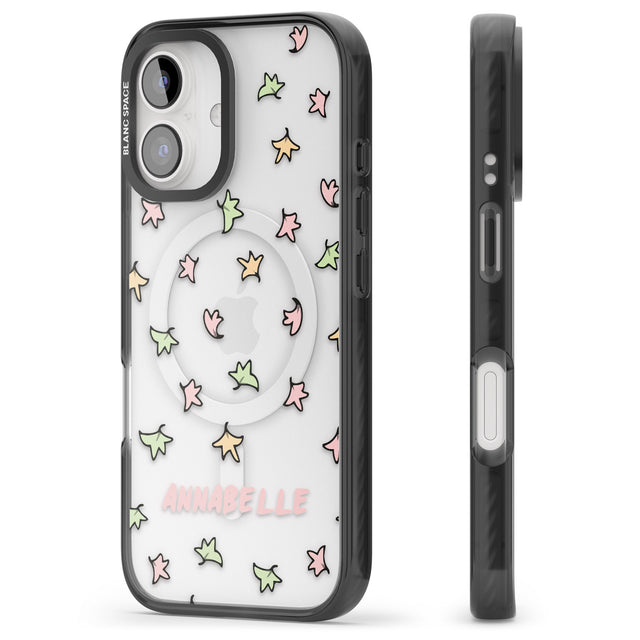 iPhone 16 Pro Max Personalised Heartstopper Leaves Pattern Black Impact Phone Case