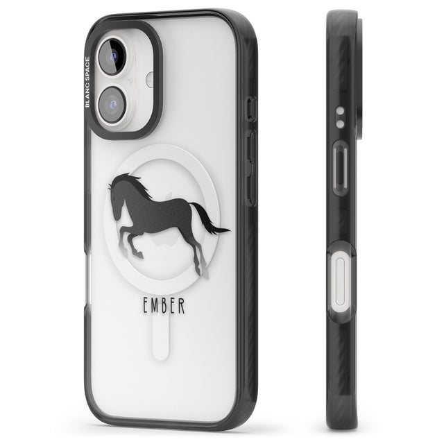 iPhone 16 Pro Max Personalised Black Horse Black Impact Phone Case