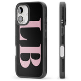 iPhone 16 Pro Max Personalised Pink & Black Letters Black Impact Phone Case