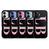 iPhone 16 Pro Max Personalised Pink & Black Letters Black Impact Phone Case