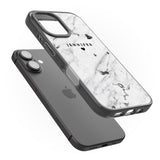 iPhone 16 Pro Max Personalised Black & White Marble Texture Black Impact Phone Case