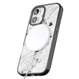 iPhone 16 Pro Max Personalised Black & White Marble Texture Black Impact Phone Case