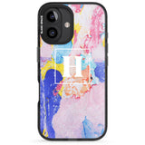 iPhone 16 Pro Max Personalised Mixed Pastels Marbled Paper Black Impact Phone Case