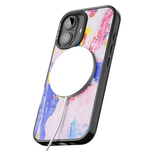 iPhone 16 Pro Max Personalised Mixed Pastels Marbled Paper Black Impact Phone Case