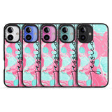 iPhone 16 Pro Max Personalised Turquoise & Pink - Marbled Black Impact Phone Case