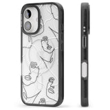 iPhone 16 Pro Max Personalised Abstract Faces Black Impact Phone Case