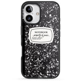 iPhone 16 Pro Max Personalised Notebook Cover Black Impact Phone Case