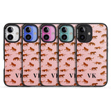 iPhone 16 Pro Max Personalised Safari Tiger Pattern on Pink Black Impact Phone Case