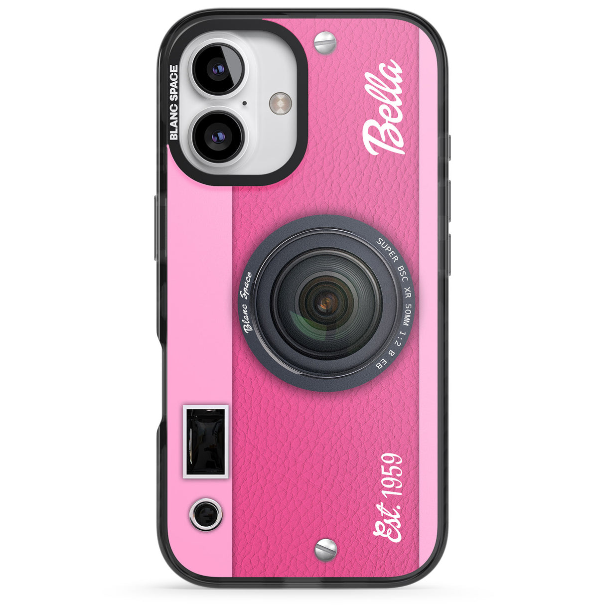 iPhone 16 Pro Max Personalised Pink Dream Camera Black Impact Phone Case