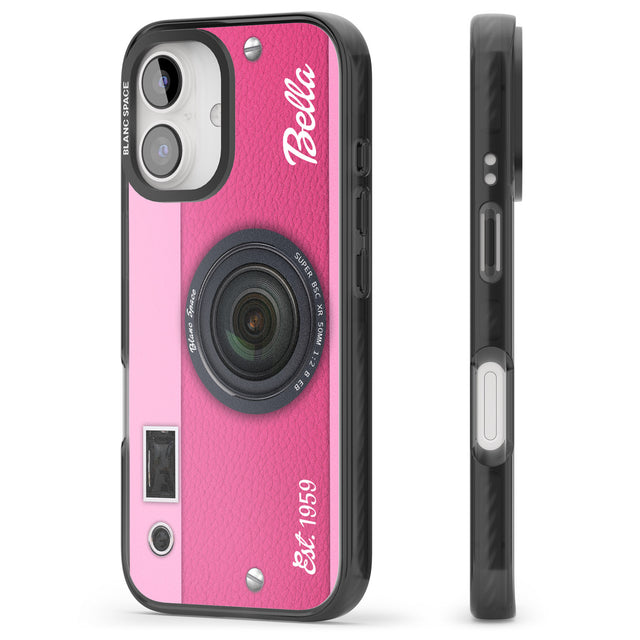 iPhone 16 Pro Max Personalised Pink Dream Camera Black Impact Phone Case