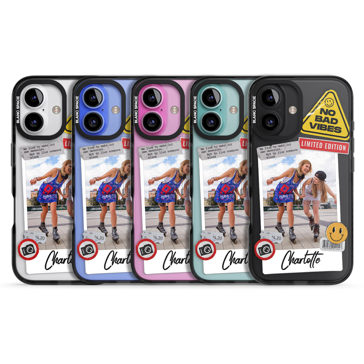 iPhone 16 Pro Max Personalised Sticker Mix Instant Photo Black Impact Phone Case