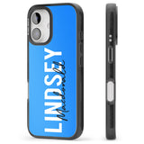 iPhone 16 Pro Max Personalised Bold Name: Blue Black Impact Phone Case