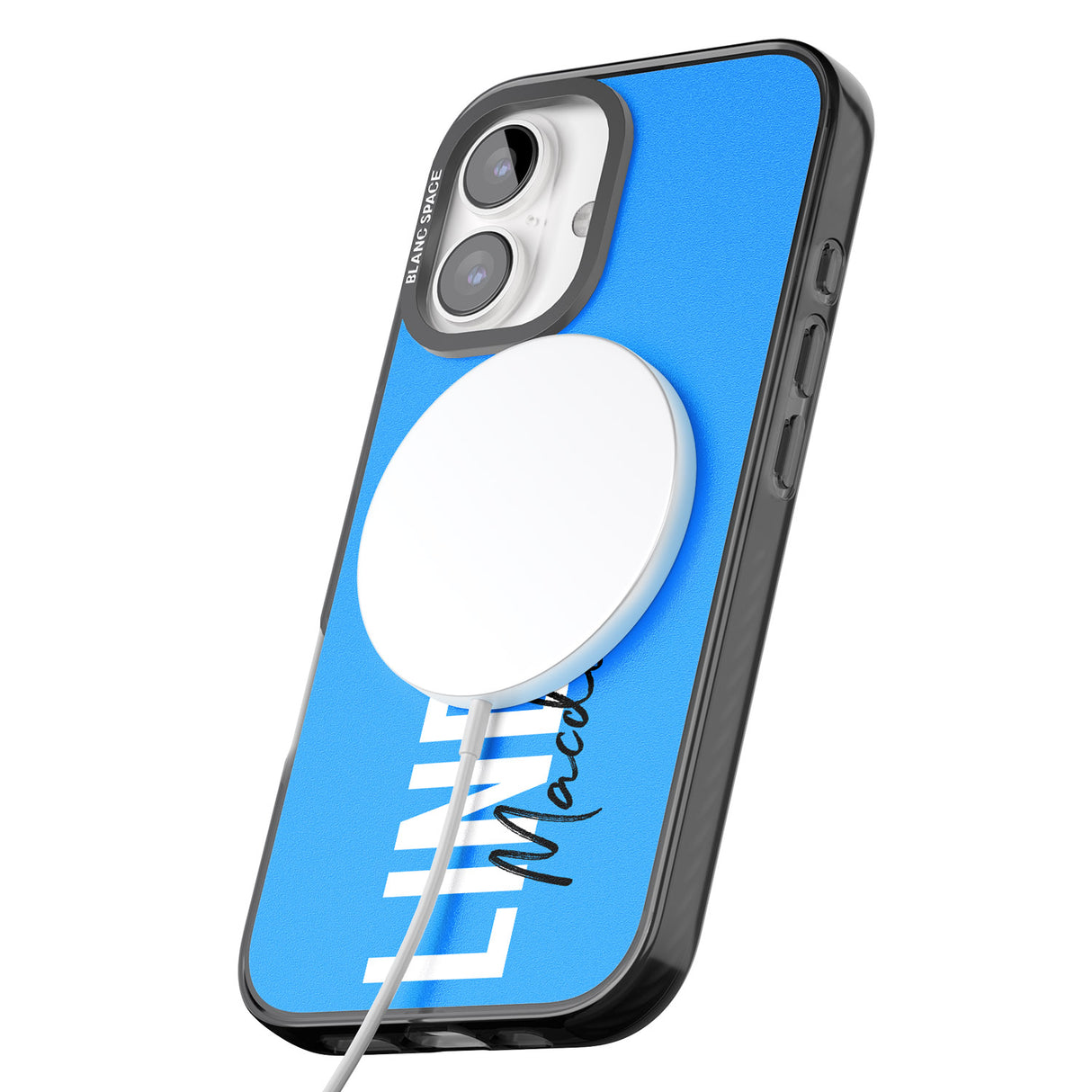 iPhone 16 Pro Max Personalised Bold Name: Blue Black Impact Phone Case