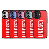 iPhone 16 Pro Max Personalised Bold Name: Red Black Impact Phone Case